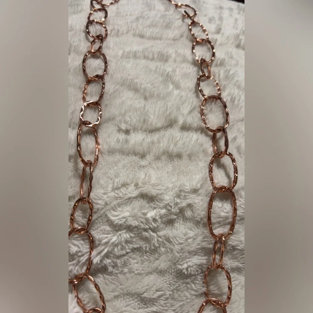Daisy Fuentes copper-tone chain link necklace.